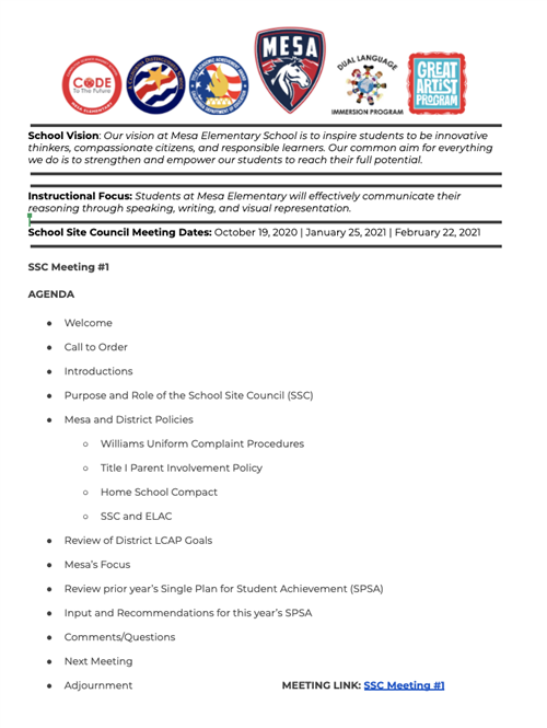 School Site Council 